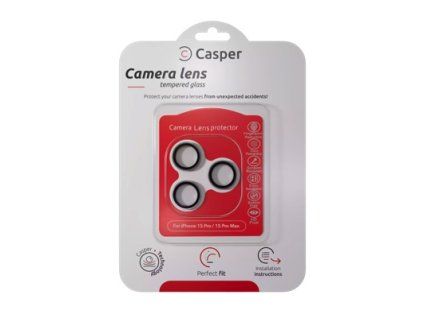 Ochranné sklo CASPER na čočky fotoaparátů | iPhone 15 Pro, 15 Pro Max (Barva Černý titan)